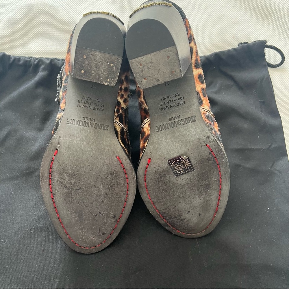 Zadig&Voltaire Molly leopard-print ankle boots Size 37 - Picture 12 of 14